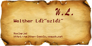 Welther László névjegykártya